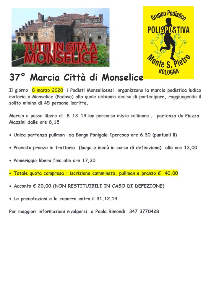ANNULLATA LA GITA A MONSELICE
