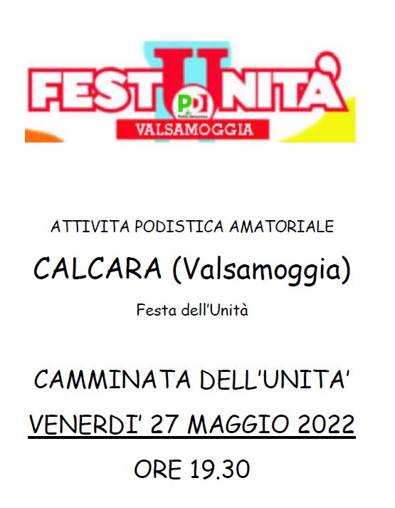 IL 27 MAGGIO TORNA LA CAMMINATA DI CALCARA